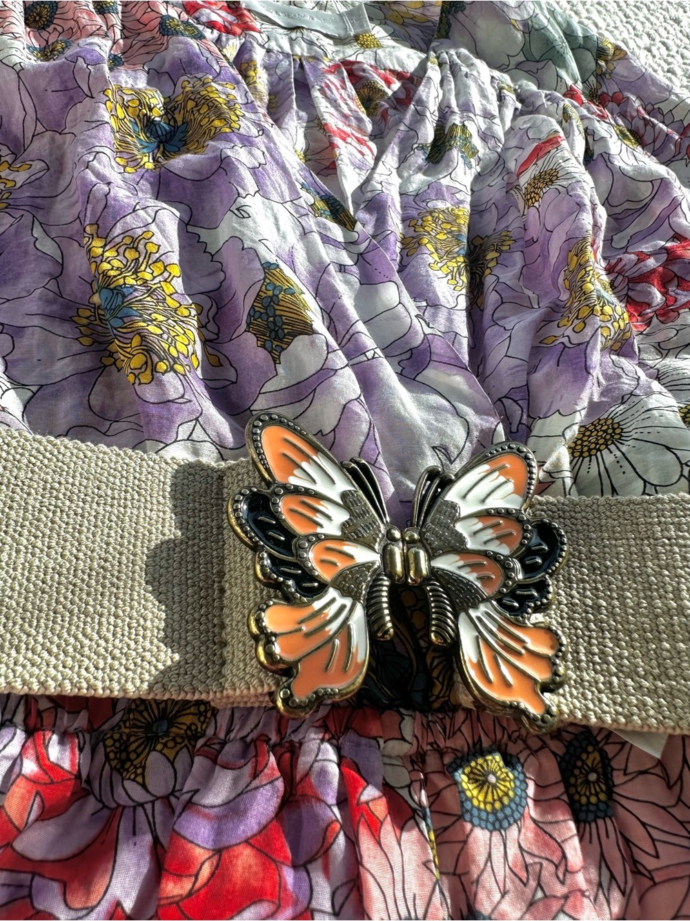 Zimmermann Floral Print Romper with Butterfly Belt - Picture 4 of 8